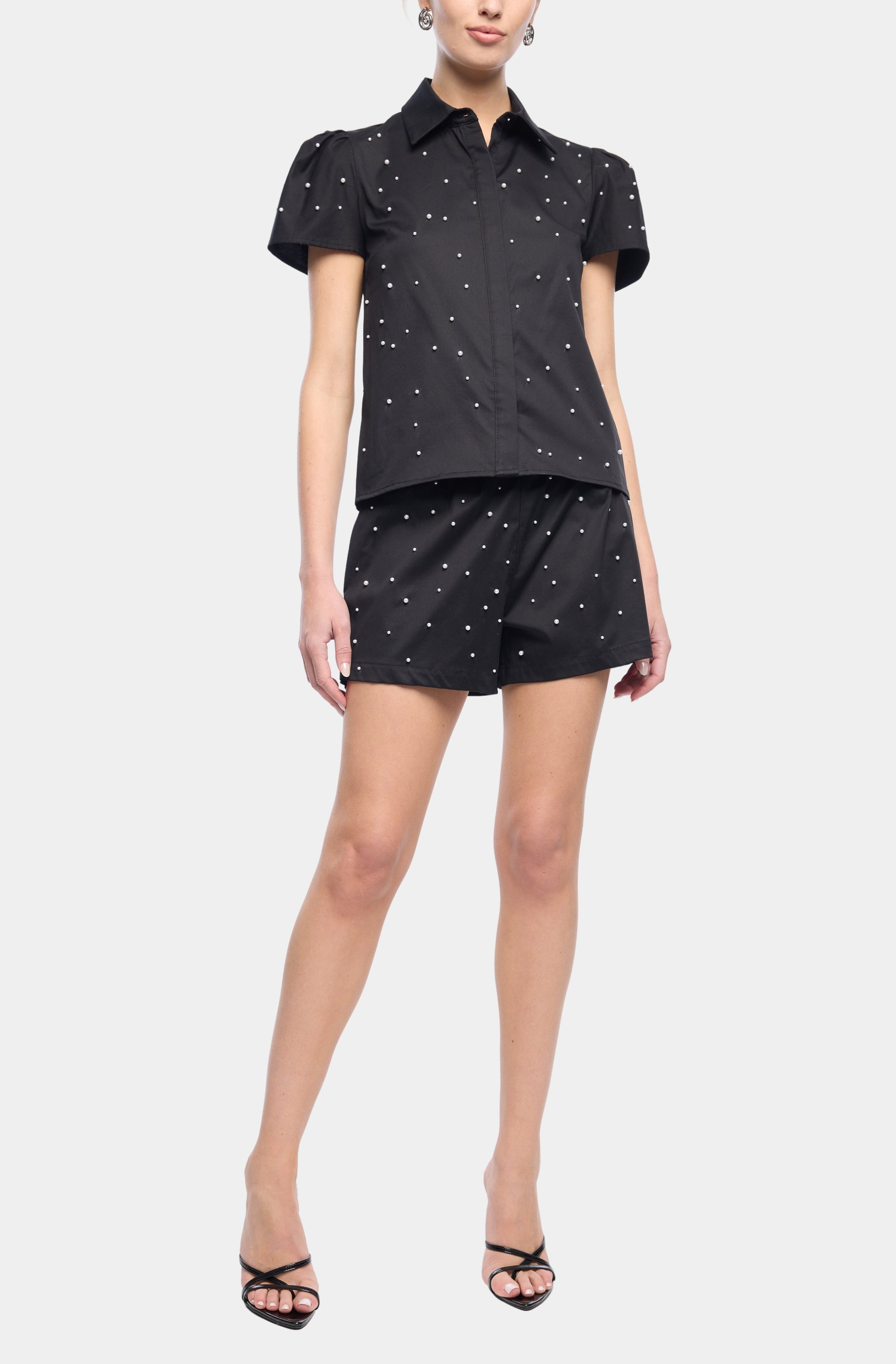 Murphy Pearl Embellished Poplin Shirt